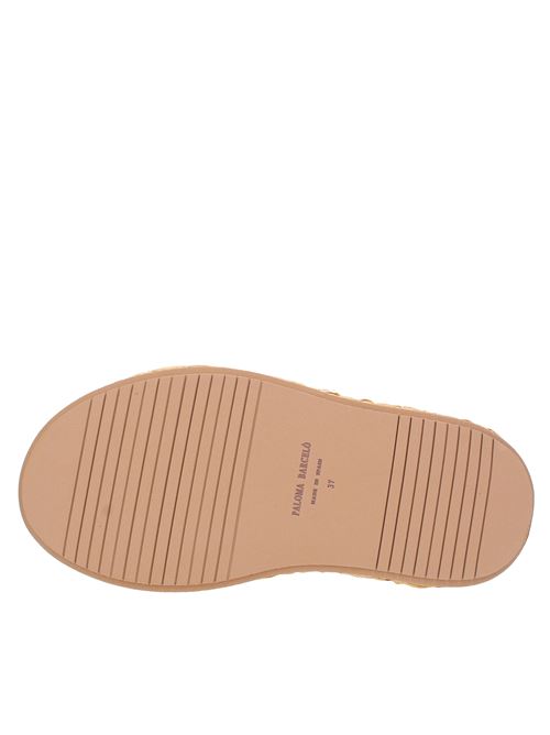 Sandali Mules Zeppa in rafia e pelle PALOMA BARCELO' | 422360 SABAIVORY